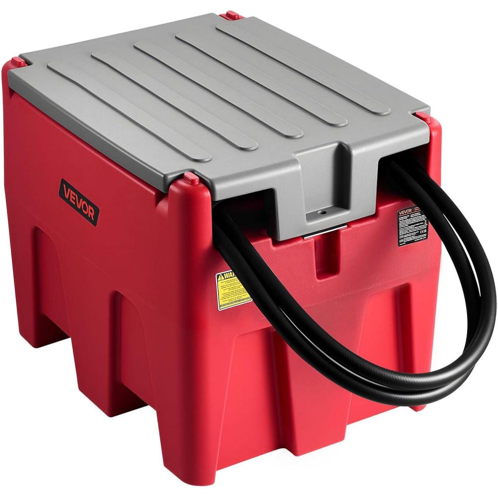 image:imageVEVOR New Portable Diesel Tank 58 Gallon Capacity amp 10 GPM Flow Rate Diesel Fuel Tank with 12V Electric Transfer Pump and 131ft Rubber Hose PE Diesel Transfer Tank for Easy Fuel TransportationRed