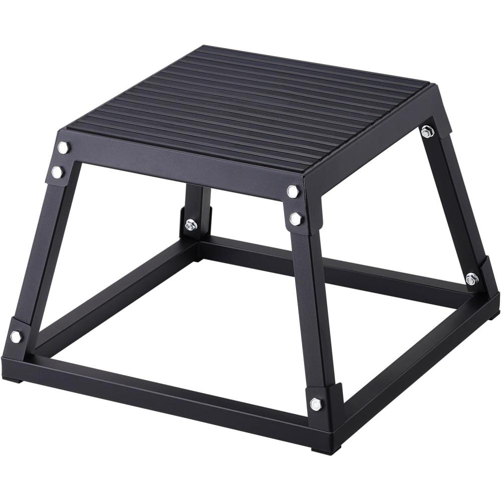 image:imageVEVOR Plyometric Jump Box 18 Inch Plyo Box Steel Plyometric Platform and Jumping Agility Box AntiSlip Fitness Exercise Step Up Box for Home Gym Training Conditioning Strength TrainingBlack