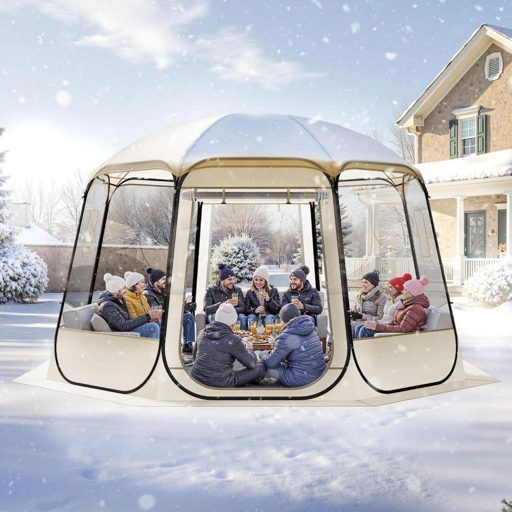 image:imageVEVOR Pop up Bubble Tent 15 x 138 ft Waterproof amp UVResistant Clear Camping Tent Shelter Outdoor Garden Dome Igloo Tents with Windows 540 Panoramic View for 1215 Persons Patio BackyardTransparent 12ft Bubble Tent for 810 Person