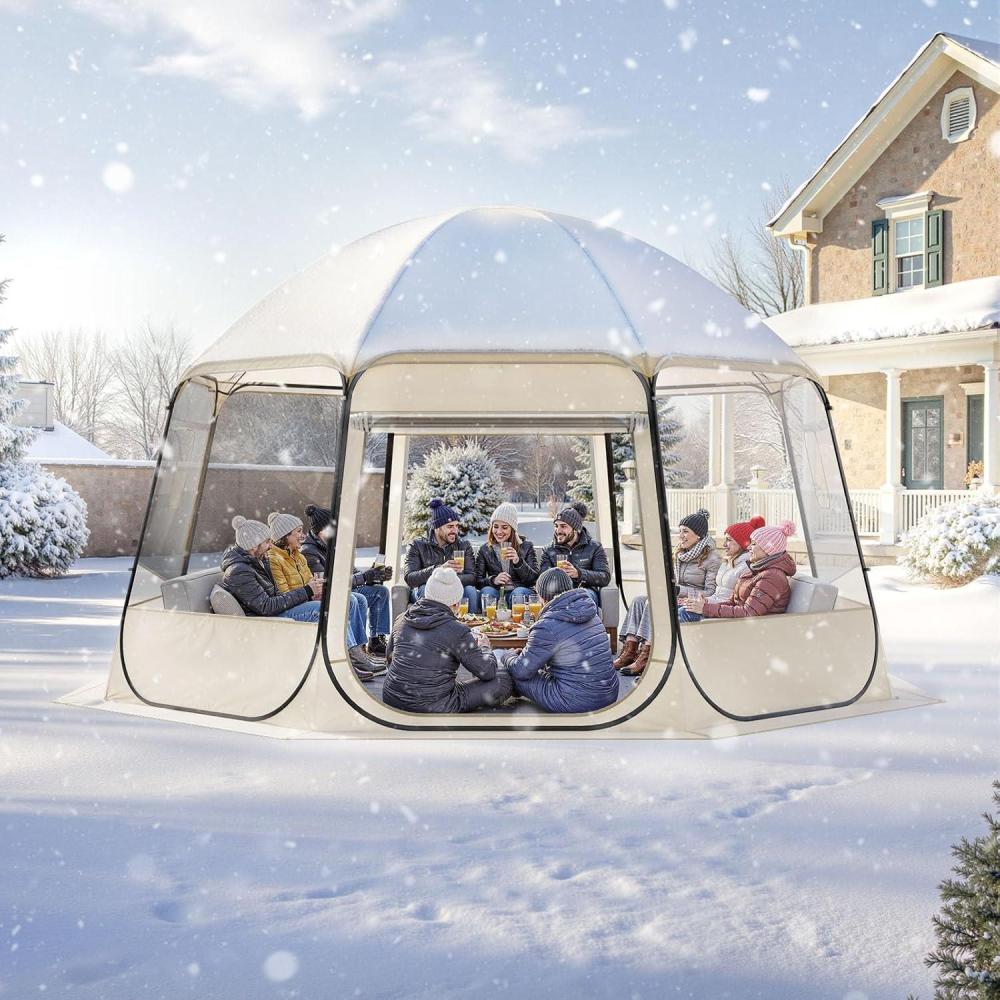 image:imageVEVOR Pop up Bubble Tent 15 x 138 ft Waterproof amp UVResistant Clear Camping Tent Shelter Outdoor Garden Dome Igloo Tents with Windows 540 Panoramic View for 1215 Persons Patio BackyardTransparent 15ft Bubble Tent for 1215 Person