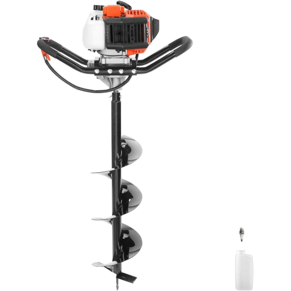 image:imageVEVOR Post Hole Digger 43cc 1250W Auger Post Hole Digger Gas Powered Earth Digger with 8 Earth Auger Drill Bit 30 inch Long Alloy Steel Auger for Farmland Garden and Plant EPA Certification43CC
