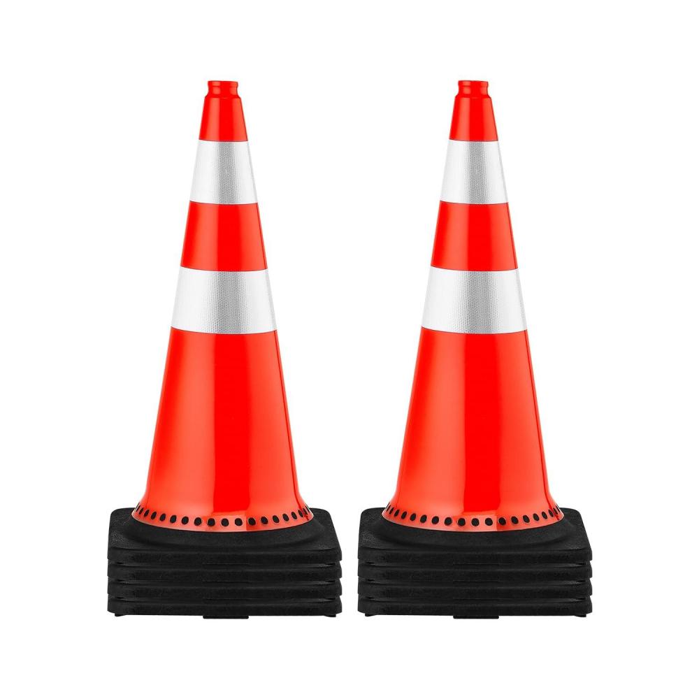 image:imageVEVOR Safety Cones 6 Pack 36 Traffic Cones PVC Orange Construction Cones with Reflective Collars and Black Weighted Base for Traffic Control Driveway Road Parking and School Improvement30