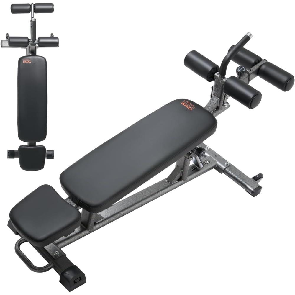 image:imageVEVOR Sit Up Bench Decline Ab Bench with Reverse Crunch Handle Adjustable Height Setting Heavy Duty Steel 5006001000 Lbs Capacity for Home Gym Workouts Strength Training Full Body MusclesAb Bench1000lbs