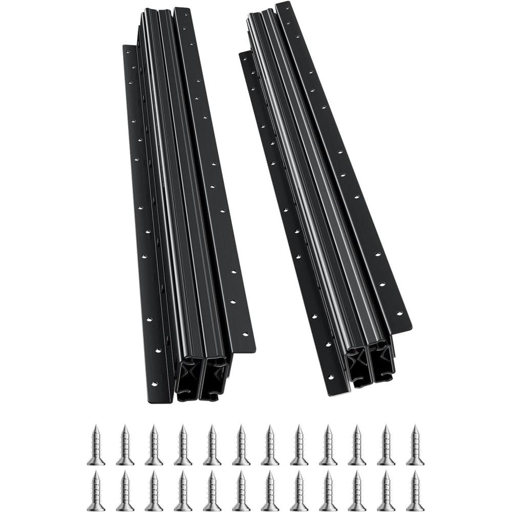 image:imageVEVOR Undermount Heavy Duty Drawer Slides 16 24 32 40 Inch 260 lb Load Capacity Full Extension Ball Bearing Under Stair Cabinet Rails Bottom Stair Cabinet Glides Track Runners16inch Black24 Inch