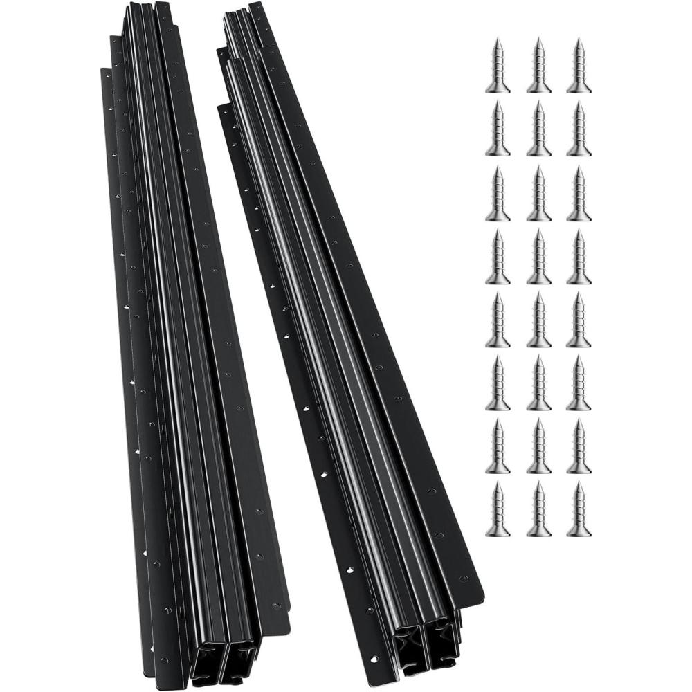 image:imageVEVOR Undermount Heavy Duty Drawer Slides 16 24 32 40 Inch 260 lb Load Capacity Full Extension Ball Bearing Under Stair Cabinet Rails Bottom Stair Cabinet Glides Track Runners16inch Black40 Inch