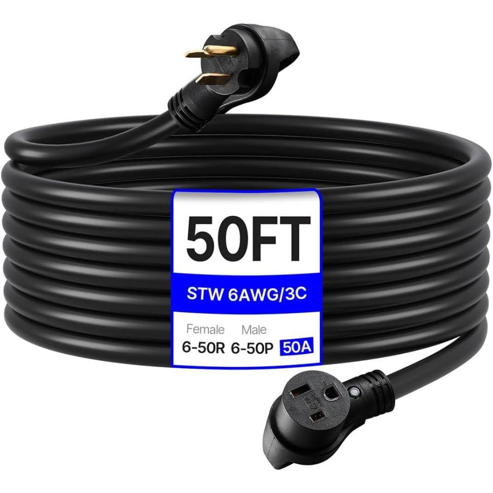 image:imageVEVOR Welder Extension Cord 30 Amp 50 Feet NEMA 650 Plug 103 AWG 3 Prong 250V 7500W Heavy Duty Welding Cable for MIG Lincoln Plasma Miller TIG10 AWG