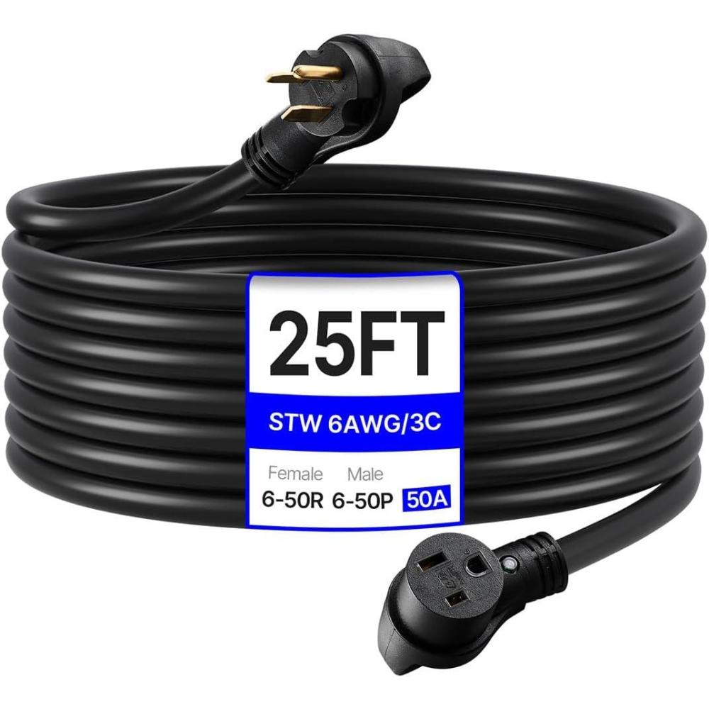 image:imageVEVOR Welder Extension Cord 30 Amp 50 Feet NEMA 650 Plug 103 AWG 3 Prong 250V 7500W Heavy Duty Welding Cable for MIG Lincoln Plasma Miller TIG6 AWG