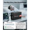 VEVOR 1000W Pure Sine Wave Inverter, DC 12V to AC 120V Power Inverter with 2 AC Outlets 1 USB Port 1 Type-C Port, Remote Control for Small Home Devices Like Smartphone Laptop, CE FCC Certified(1500W)