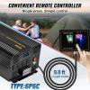 VEVOR 1000W Pure Sine Wave Inverter, DC 12V to AC 120V Power Inverter with 2 AC Outlets 1 USB Port 1 Type-C Port, Remote Control for Small Home Devices Like Smartphone Laptop, CE FCC Certified(3500W)