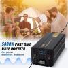 VEVOR 1000W Pure Sine Wave Inverter, DC 12V to AC 120V Power Inverter with 2 AC Outlets 1 USB Port 1 Type-C Port, Remote Control for Small Home Devices Like Smartphone Laptop, CE FCC Certified(5000W)