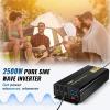 VEVOR 1000W Pure Sine Wave Inverter, DC 12V to AC 120V Power Inverter with 2 AC Outlets 1 USB Port 1 Type-C Port, Remote Control for Small Home Devices Like Smartphone Laptop, CE FCC Certified(2500W)