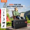 VEVOR 1000W Pure Sine Wave Inverter, DC 12V to AC 120V Power Inverter with 2 AC Outlets 1 USB Port 1 Type-C Port, Remote Control for Small Home Devices Like Smartphone Laptop, CE FCC Certified(3000W)