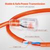 VEVOR 100FT Heavy Duty Extension Cord, 12AWG 15Amps 1875W, 3 Prongs Indoor Outdoor Electric Cord with Lighted End, Flexible & -40°C Cold-Resistant for Lawn, Garage, Home Use, ETL Listed(16AWG)