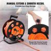 VEVOR 100FT Retractable Extension Cord Reel, with 4 Outlets and Dust Cover, Heavy Duty 12AWG SJTOW Power Cord, Portable Handle and Safety Overload Circuit Breaker, for Outdoor Indoor Toolshed Garage(100FT 12AWG)