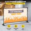 VEVOR 10ft x10ft Pipe and Drape Kit, Heavy Duty Backdrop Stand with Carbon Steel Base, Adjustable Backdrop Support with 2 Clamps and A Carry Bag for Wedding, Party, Event, Photography and Exhibition(8 x 8 ft)