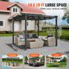 VEVOR 10’x10′ Outdoor Retractable Pergola with Canopy, Aluminum Pergola with Retractable Canopy, Modern Style, Sun Shade for Patios, Gardens, Decks, Backyards (Gray)(Gray)