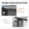VEVOR 10’x10′ Outdoor Retractable Pergola with Canopy, Aluminum Pergola with Retractable Canopy, Modern Style, Sun Shade for Patios, Gardens, Decks, Backyards (Beige)(Gray)