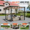 VEVOR 10’x10′ Outdoor Retractable Pergola with Canopy, Aluminum Pergola with Retractable Canopy, Modern Style, Sun Shade for Patios, Gardens, Decks, Backyards (Gray)(Beige)