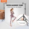 VEVOR 11.5 x 9.6 ft Heavy Duty Backdrop Stand, Height Adjustable Photography Backdrop Stand, Background Support System with 6 Clamps and A Carry Bag, for Party, Wedding, Display, Photo(10 x 12 Ft)