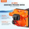 VEVOR 12V Diaphragm Pump, 1.8 GPM (6.81 L/min), 3-Chamber 12 Volt DC Water Pump with Automatic Pressure Switch 40-100 PSI Adjustable, 60 PSI, 1/2” MNPT Port, for RV Yacht Food Truck Camper Marine(12V  3.5GPM  55PSI(Adjustable))