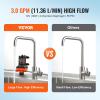 VEVOR 12V Diaphragm Pump, 1.8 GPM (6.81 L/min), 3-Chamber 12 Volt DC Water Pump with Automatic Pressure Switch 40-100 PSI Adjustable, 60 PSI, 1/2” MNPT Port, for RV Yacht Food Truck Camper Marine(12V  3.0GPM  55PSI(Adjustable))