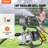 VEVOR 1HP Shallow Well Pump Portable, 1380 GPH Garden Jet Pump with Automatic Controller, 145 ft Head Stainless Steel Sprinkler Booster Pumps, for Garden Lawn Irrigation System, Water Transfer(1 HP with Automatic Controller)