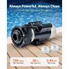 VEVOR 2 Speed SPA Pump, 48-Frame, AC 110-120V Hot Tub SPA Pump, 1.5 HP / 150 GPM / 42.65 ft High Speed or 0.46 HP / 70 GPM / 9.18 ft Low Speed, 2” Port 90° Rotational Interface for Hot Tub(48-Frame 3HP)