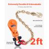 VEVOR 2 Ton Snatch Block with G80 Chain, Swivel Shackle, 3″ Sheave for 3/8″ Wire Rope, Snatch Block Pulley for Towing and Recovery Applications on Flatbed Tow Truck Rollback Wrecker Car Carrier Cable(orange)