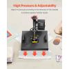 VEVOR 2 in 1 Heat Press Machine for T Shirts and Hats, 15×15 Inch Professional Swing Away Digital Tshirt Press Machine for Sublimation, Vinyl, Heat Transfer Projects(2in1-15×15-Black)
