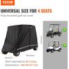 VEVOR 2+2 Passenger Golf Cart Cover, 600D Polyester Full Cover, Suitable for 2+2 Seats Golf Carts, Waterproof, Sunproof, and Dustproof Outdoor Golf Cart Cover with Three Zipper Doors, Black