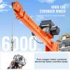 VEVOR 2200 lbs Electric Pickup Truck Crane with Electric Winch 6000 lbs 12V, Folding Truck-Mounted Bed Crane, Steel Pickup Truck Jib Crane Hoist 360° Swivel for Lifting Goods in Construction, Factory(2200 lbs with Electric Winch 6000 lbs)