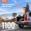 VEVOR 2200 lbs Electric Pickup Truck Crane with Electric Winch 6000 lbs 12V, Folding Truck-Mounted Bed Crane, Steel Pickup Truck Jib Crane Hoist 360° Swivel for Lifting Goods in Construction, Factory(1100 lbs with Electric Winch 3500 lbs)