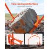 VEVOR 24in Stone Lifting Tongs, 2 Serrated Claw Rock Tongs, Heavy Duty Steel Log Tongs, 1100LBS Lifting Capacity, Rock Log Grapple, Easy Chain Hook up Tongs for Stone Blocks Boluder Marble(Rock Tongs)