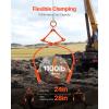 VEVOR 24in Stone Lifting Tongs, 2 Serrated Claw Rock Tongs, Heavy Duty Steel Log Tongs, 1100LBS Lifting Capacity, Rock Log Grapple, Easy Chain Hook up Tongs for Stone Blocks Boluder Marble(Rock Tongs)
