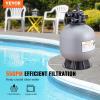 VEVOR 25033BX 19-inch, Up to 45 GPM Flow Rate, Above Inground Swimming Pool Sand System with 7-Way Multi-Port Valve, Filter, Backwash, Rinse, Recirculate, Waste, Winter, Closed Functions, Gray(22 inch)