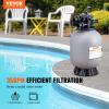 VEVOR 25033BX 19-inch, Up to 45 GPM Flow Rate, Above Inground Swimming Pool Sand System with 7-Way Multi-Port Valve, Filter, Backwash, Rinse, Recirculate, Waste, Winter, Closed Functions, Gray(16 inch)
