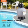 VEVOR 25033BX 19-inch, Up to 45 GPM Flow Rate, Above Inground Swimming Pool Sand System with 7-Way Multi-Port Valve, Filter, Backwash, Rinse, Recirculate, Waste, Winter, Closed Functions, Gray(19 inch)