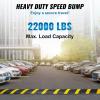 VEVOR 2PCs 6 ft/72” Rubber Speed Hump, 2 Channel, 22000 lbs Capacity Heavy Duty Traffic Speed Bump, with High Reflective Yellow Strip 8 Expansion Screws and 1 Drill, for Asphalt Concrete Gravel Roads(2 PCs)
