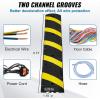 VEVOR 2PCs 6 ft/72” Rubber Speed Hump, 2 Channel, 22000 lbs Capacity Heavy Duty Traffic Speed Bump, with High Reflective Yellow Strip 8 Expansion Screws and 1 Drill, for Asphalt Concrete Gravel Roads(2 PCs)