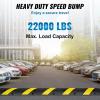 VEVOR 2PCs 6 ft/72” Rubber Speed Hump, 2 Channel, 22000 lbs Capacity Heavy Duty Traffic Speed Bump, with High Reflective Yellow Strip 8 Expansion Screws and 1 Drill, for Asphalt Concrete Gravel Roads(1 PC)