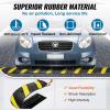 VEVOR 2PCs 6 ft/72” Rubber Speed Hump, 2 Channel, 22000 lbs Capacity Heavy Duty Traffic Speed Bump, with High Reflective Yellow Strip 8 Expansion Screws and 1 Drill, for Asphalt Concrete Gravel Roads(2 PCs)