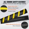 VEVOR 2PCs 6 ft/72” Rubber Speed Hump, 2 Channel, 22000 lbs Capacity Heavy Duty Traffic Speed Bump, with High Reflective Yellow Strip 8 Expansion Screws and 1 Drill, for Asphalt Concrete Gravel Roads(2 PCs)