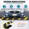 VEVOR 2PCs 6 ft/72” Rubber Speed Hump, 2 Channel, 22000 lbs Capacity Heavy Duty Traffic Speed Bump, with High Reflective Yellow Strip 8 Expansion Screws and 1 Drill, for Asphalt Concrete Gravel Roads(1 PC)