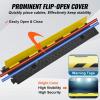 VEVOR 3 PCs 2 Channel Rubber Cable Protector Ramp, 12000 lbs/axle Capacity Heavy Duty Hose Wire Cover Ramp Driveway, Traffic Speed Bump w/Flip-Open Top Cover & 50 ft Warning Tape, for Indoor&Outdoor(2 Channel-3PCs)