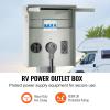 VEVOR 30 Amp RV Power Outlet Box, 125/250 Volt, Enclosed Lockable Outdoor RV Receptacle Box, NEMA TT-30R Weatherproof Electrical Panel, for RV Camper Trailer Motorhome Electric Car(50+30+20 Amp)