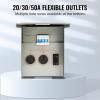 VEVOR 30 Amp RV Power Outlet Box, 125/250 Volt, Enclosed Lockable Outdoor RV Receptacle Box, NEMA TT-30R Weatherproof Electrical Panel, for RV Camper Trailer Motorhome Electric Car(50+30+20 Amp)