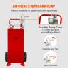 VEVOR 30 Gallon Fuel Caddy, Gas Storage Tank & 4 Wheels, with Manual Transfer Pump, Gasoline Diesel Fuel Container for Cars, Lawn Mowers, ATVs, Boats, More, Yellow(Red)