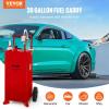 VEVOR 30 Gallon Fuel Caddy, Gas Storage Tank & 4 Wheels, with Manual Transfer Pump, Gasoline Diesel Fuel Container for Cars, Lawn Mowers, ATVs, Boats, More, Yellow(Red)