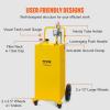 VEVOR 30 Gallon Fuel Caddy, Gas Storage Tank & 4 Wheels, with Manual Transfer Pump, Gasoline Diesel Fuel Container for Cars, Lawn Mowers, ATVs, Boats, More, Yellow(Yellow)