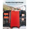 VEVOR 30 Gallon Fuel Caddy, Gas Storage Tank & 4 Wheels, with Manual Transfer Pump, Gasoline Diesel Fuel Container for Cars, Lawn Mowers, ATVs, Boats, More, Yellow(Electric Red)